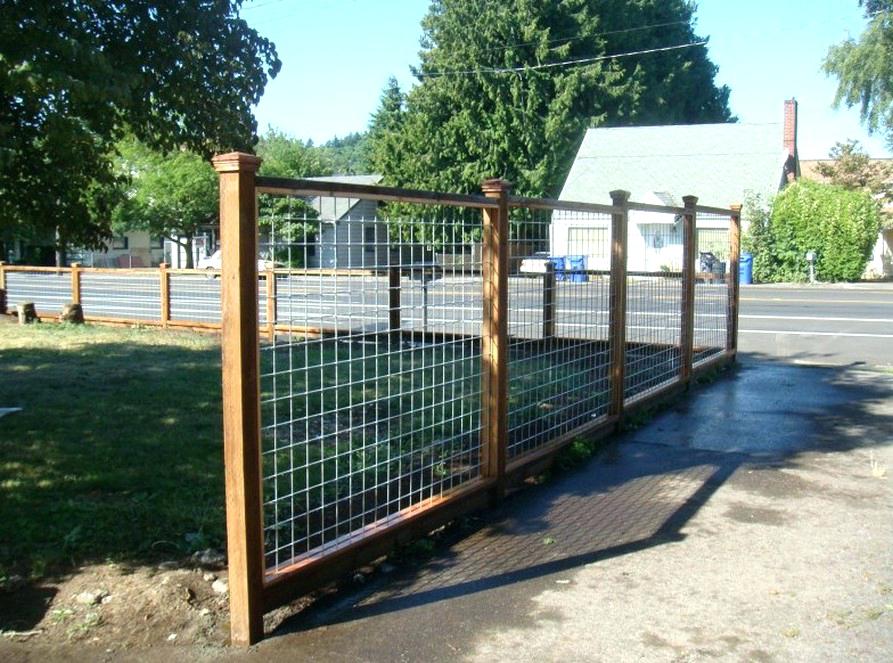 Wood and Wire Fence Panels